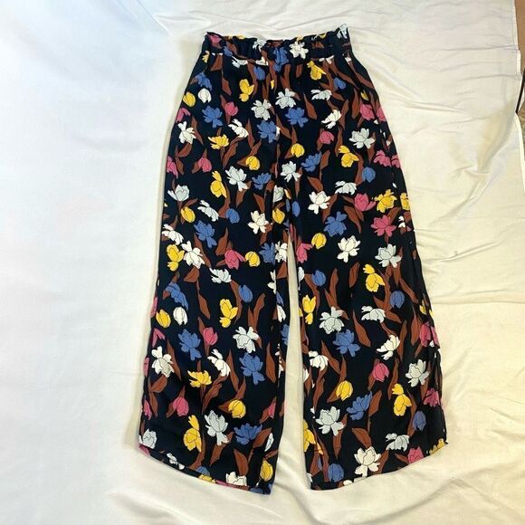 Just Floral Print Palazzo Pants Woman’s Sz L Loose Wide Leg Garden girl - Picture 10 of 10